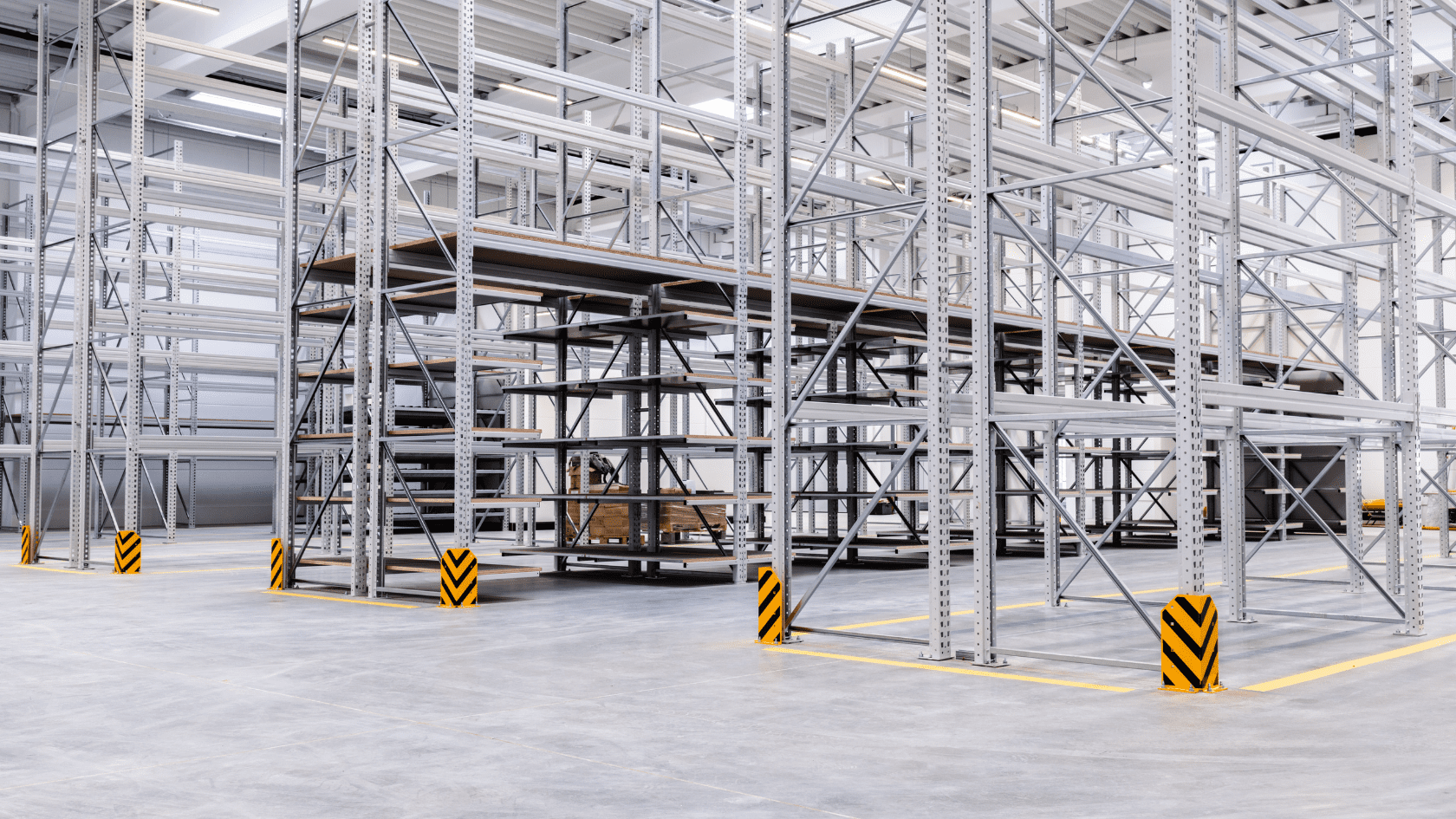 Empty warehouse racking.